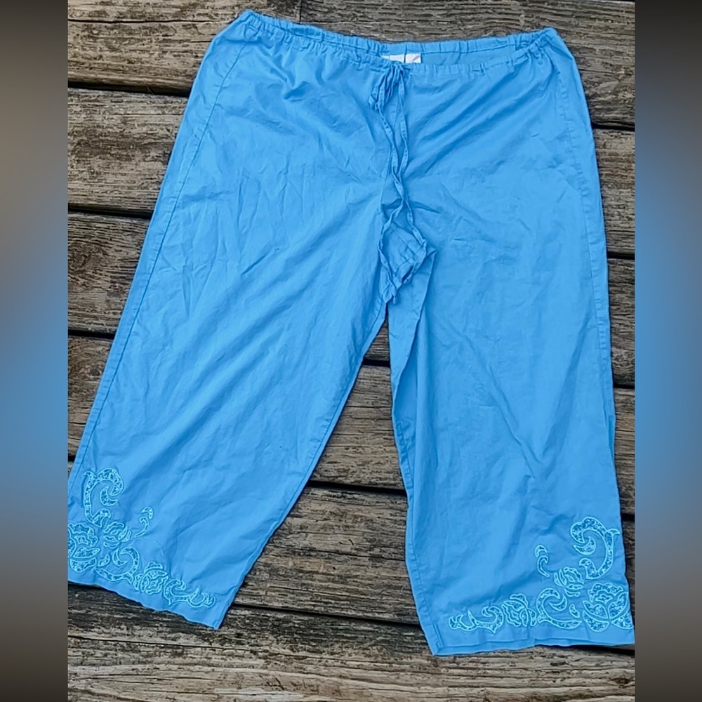 Blue Straight Leg Pajama Pants
